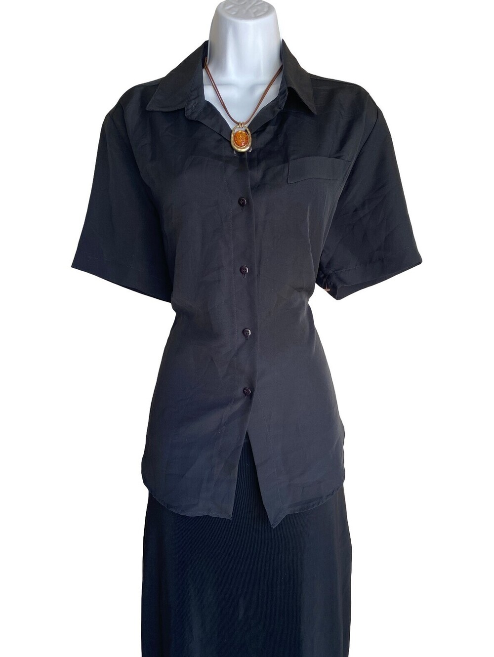 VTG Heritage Road Plus Size 2X Black Button Up Blouse Classic Fall Officecore